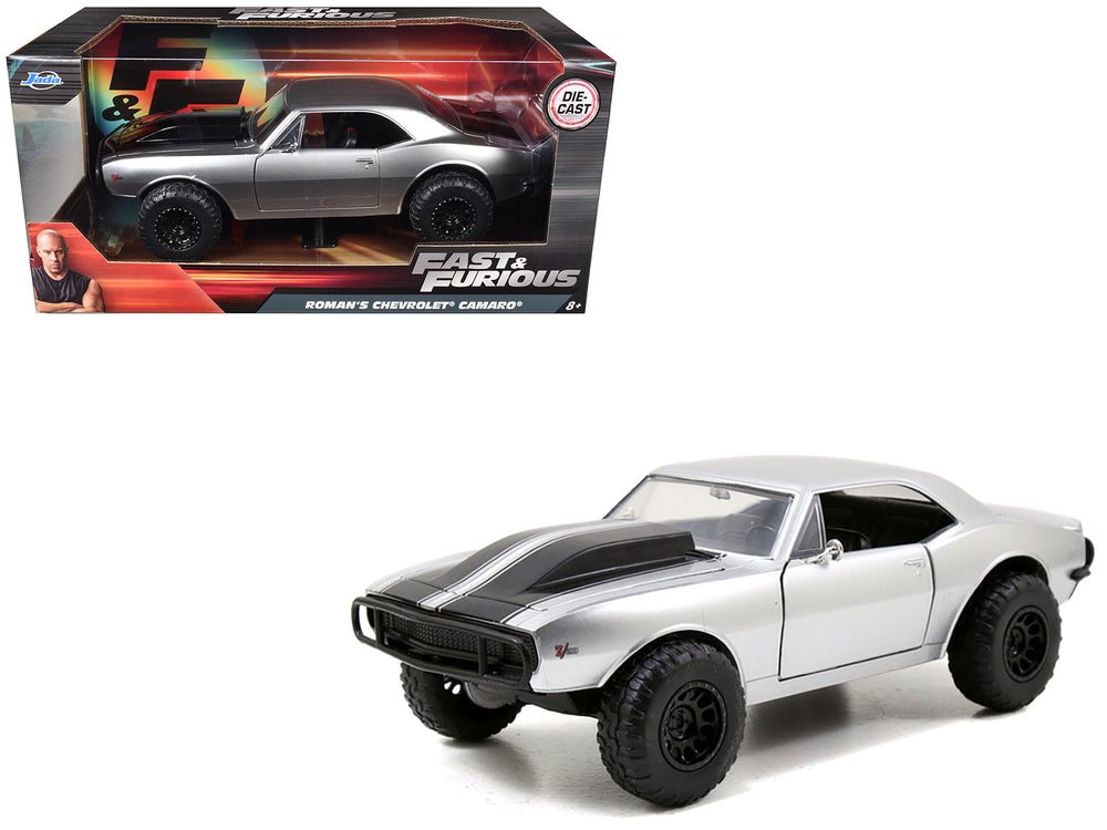 Roman's Chevrolet Camaro Z/28 Silver "Fast & Furious 7" Movie 1/24 Diecast Model Car by Jada — physical