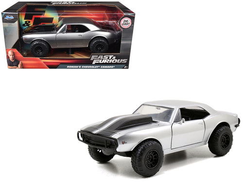Roman's Chevrolet Camaro Z/28 Silver "Fast & Furious 7" Movie 1/24 Diecast Model Car by Jada — physical