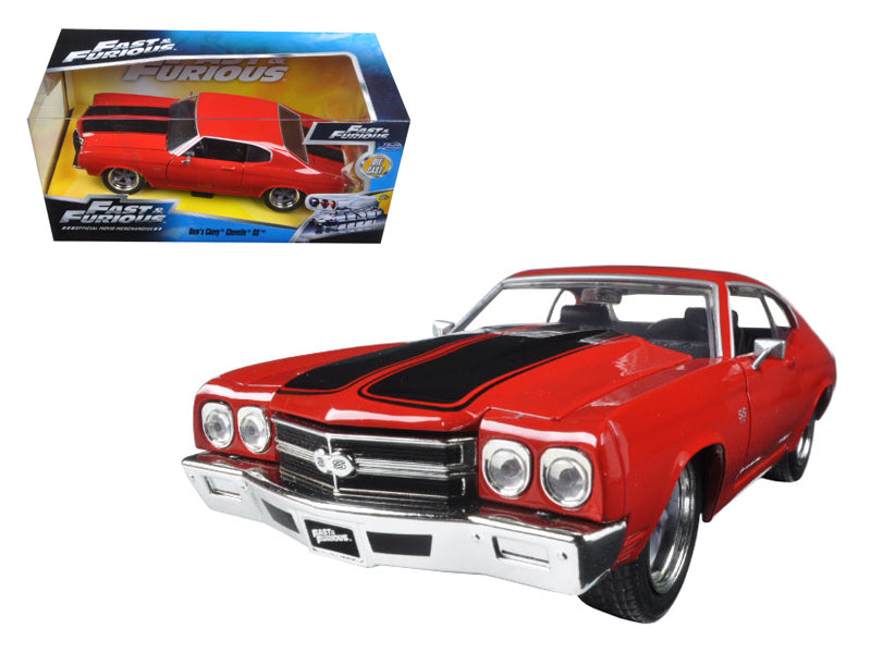 Dom's Chevrolet Chevelle SS Red with Black Stripes "Fast & Furious" Movie 1/24 Diecast Model Car by Jada — physical