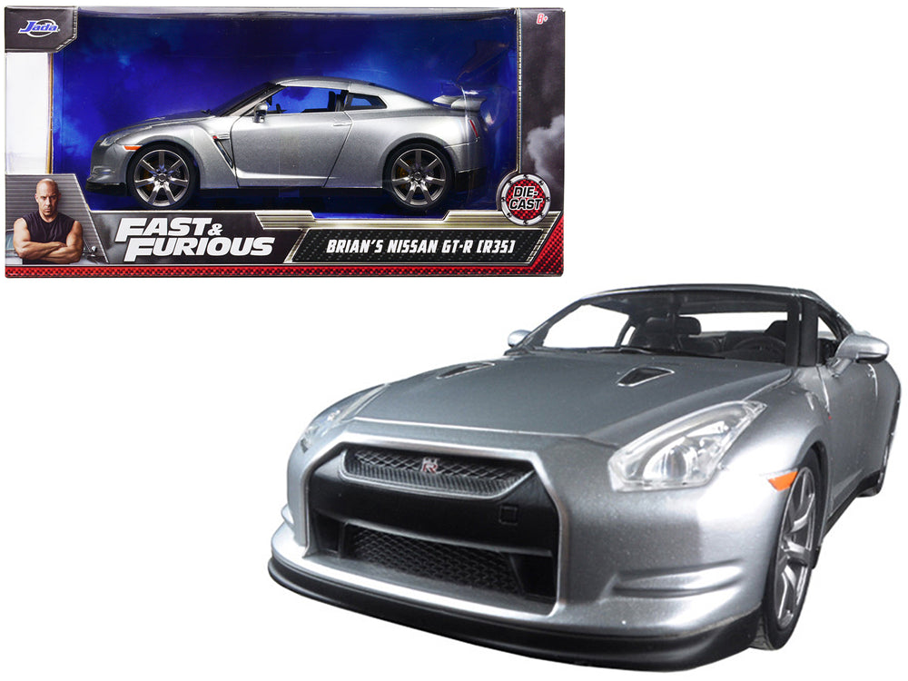 Brian's Nissan GT-R (R35) Silver "Fast & Furious" Movie 1/24 Diecast Model Car by Jada — physical