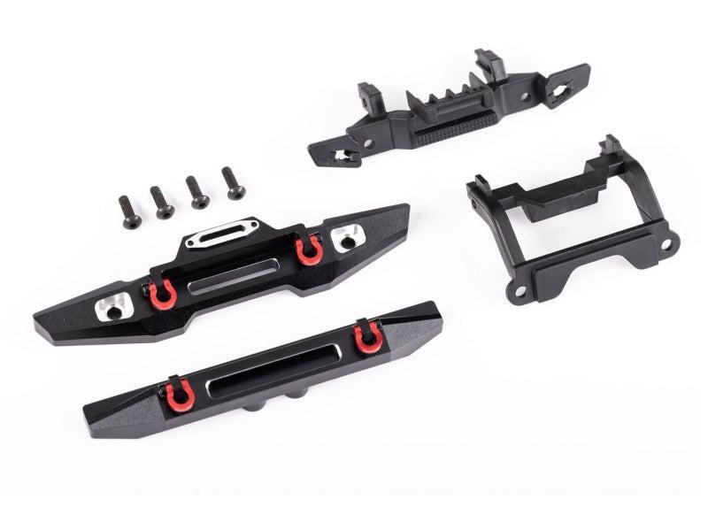 PowerHobby Traxxas 9734X - Bumper, front (1), rear (1), aluminum (black-anodized) Defender