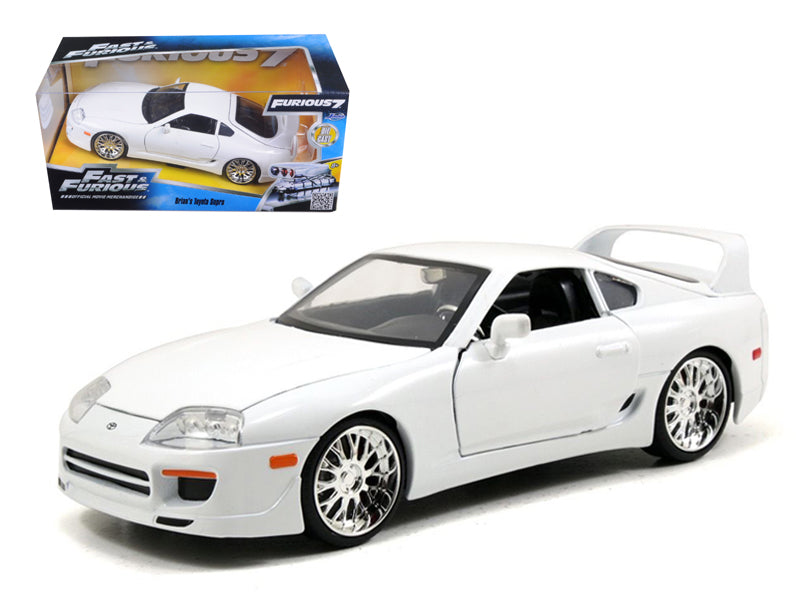 Brian's Toyota Supra White "Fast & Furious" Movie 1/24 Diecast Model Car by Jada — physical
