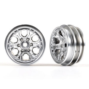 Traxxas 9770-SATIN TRX-4M Multi-Spoke Wheels 1.0'' Satin Chrome (2)
