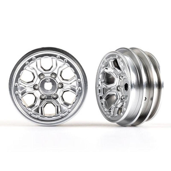 Traxxas 9770-SATIN TRX-4M Multi-Spoke Wheels 1.0'' Satin Chrome (2)