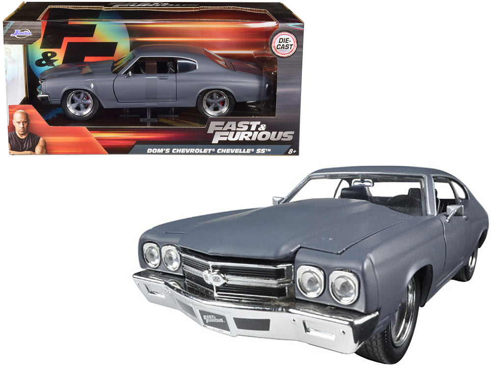Dom's Chevrolet Chevelle SS Matt Gray "Fast & Furious" Movie 1/24 Diecast Model Car by Jada — physical