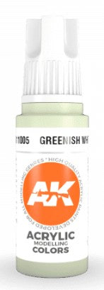 Black Forest® Hobby Supply Co AK Interactive 11005 Greenish White 3G Acrylic Paint 17ml Bottle — Glues, Paints, Tools > AK