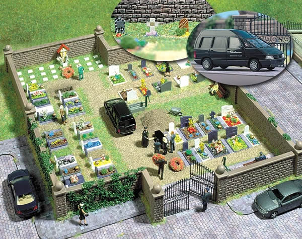Black Forest® Hobby Supply Co Busch 6049 HO Scale Cemetery -- Kit — HO Scale Scenery > Busch