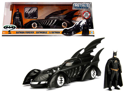 1995 Batman Forever Batmobile with Diecast Batman Figure 1/24 Diecast Model Car by Jada — physical