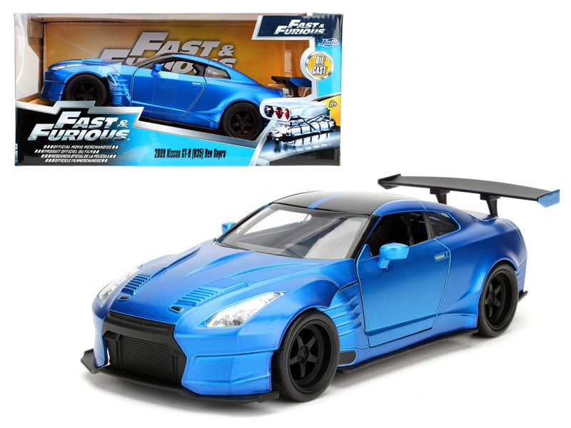 Brian's 2009 Nissan GTR R35 Blue Ben Sopra "Fast & Furious" Movie 1/24 Diecast Model Car by Jada — physical