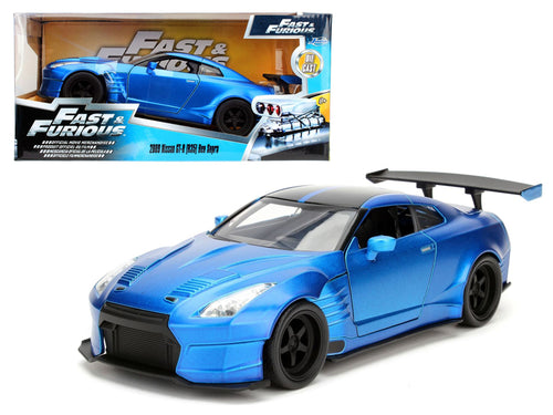 Brian's 2009 Nissan GTR R35 Blue Ben Sopra "Fast & Furious" Movie 1/24 Diecast Model Car by Jada — physical