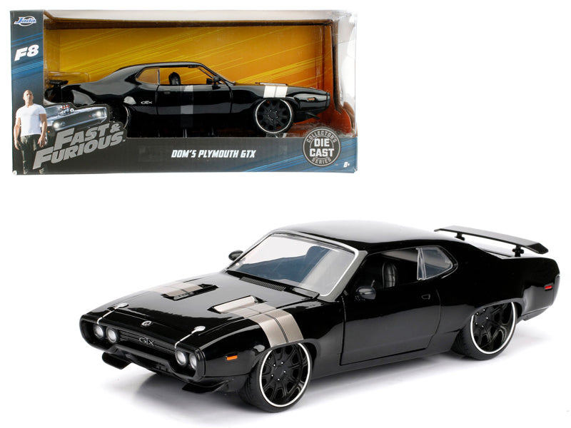 Dom's Plymouth GTX Fast & Furious F8 "The Fate of the Furious" Movie 1/24 Diecast Model Car by Jada — physical
