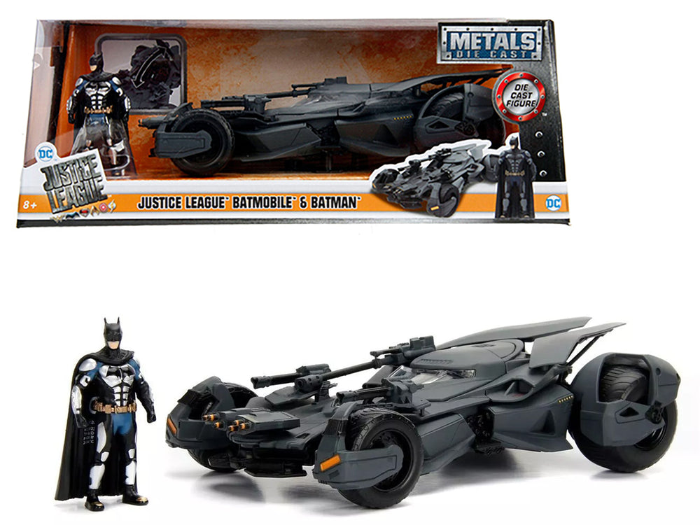 2017 Justice League Batmobile with diecast Batman Figure 1/24 Diecast Model Car by Jada — physical