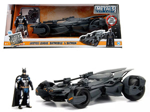 2017 Justice League Batmobile with diecast Batman Figure 1/24 Diecast Model Car by Jada — physical