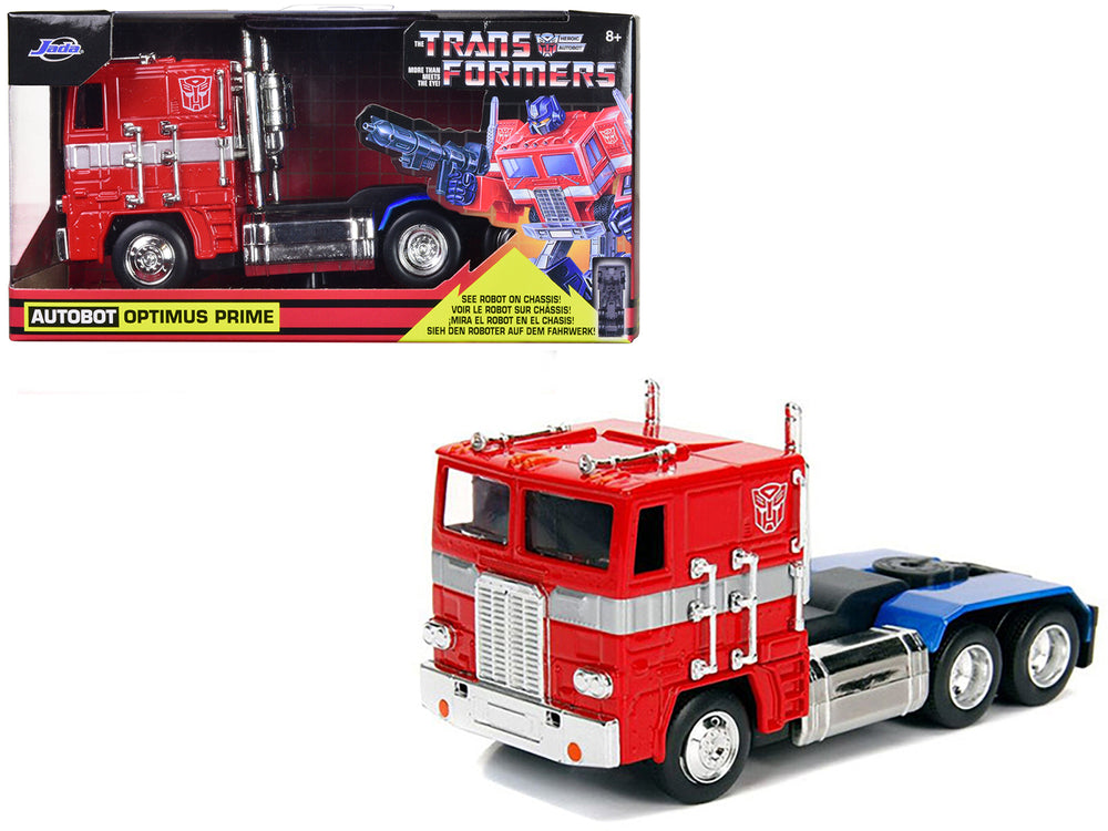 G1 Autobot Optimus Prime Truck Red with Robot on Chassis from "Transformers" TV Series "Hollywood Rides" Series 1/32 Diecast