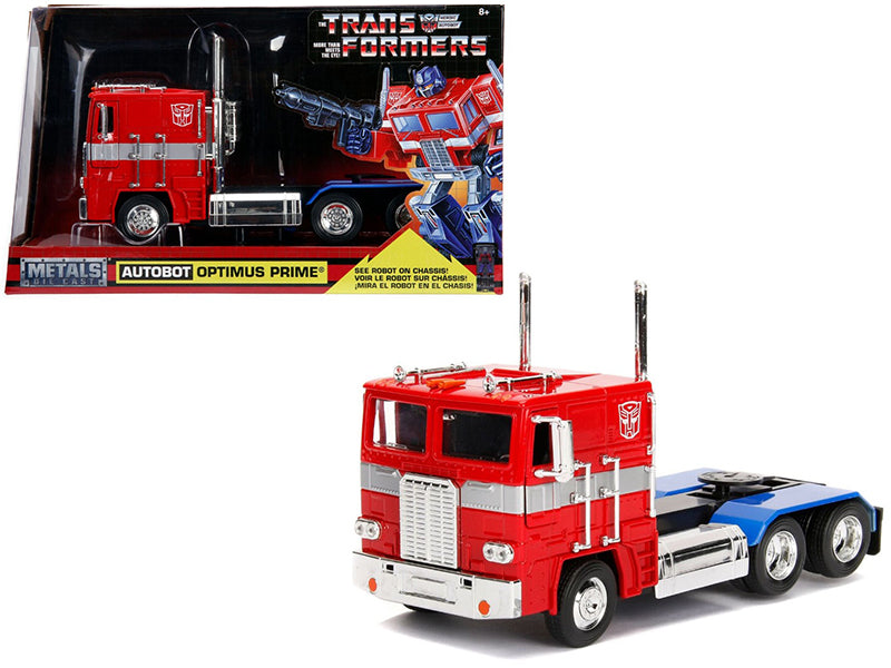 G1 Autobot Optimus Prime Truck Red with Robot on Chassis from "Transformers" TV Series "Hollywood Rides" Series 1/24 Diecast