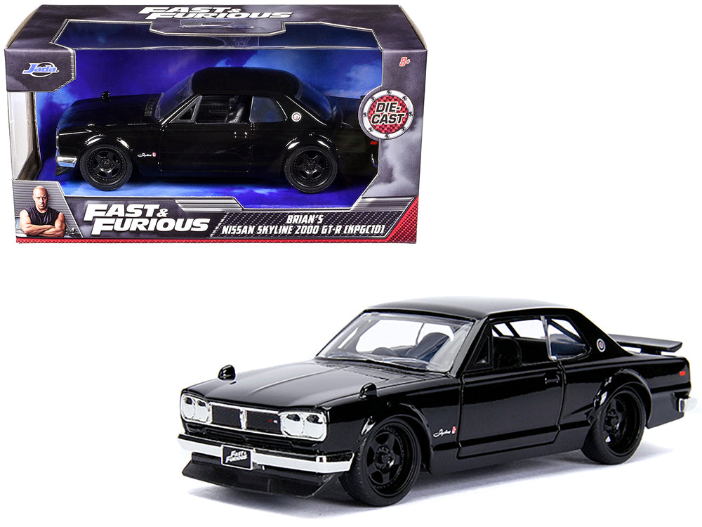Brian's Nissan Skyline 2000 GT-R (KPGC10) Black "Fast & Furious" Movie 1/32 Diecast Model Car by Jada — physical