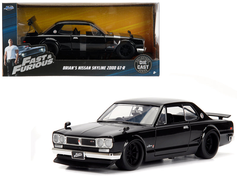 Brian's Nissan Skyline 2000 GT-R RHD (Right Hand Drive) Black "Fast & Furious" Movie 1/24 Diecast Model Car by Jada —