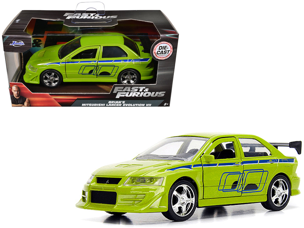Brian's Mitsubishi Lancer Evolution VII Green "Fast & Furious" Movie 1/32 Diecast Model Car by Jada — physical