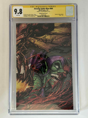 [Signed by Tyler Kirkham] Amazing Spider-Man #800 CGC 9.8 Yellow Label Exclusive Virgin Var