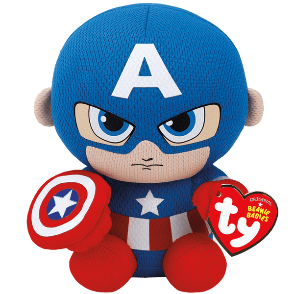 Little Shop of Magic Ty Marvel Beanie Babies: Captain America (Small) — Toys and Collectible