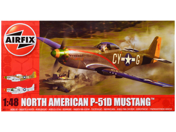 Airfix Level 2 Model Kit North American F-51D Mustang Fighter Aircraft