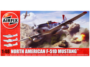 Airfix Level 2 Model Kit North American F-51D Mustang Fighter Aircraft
