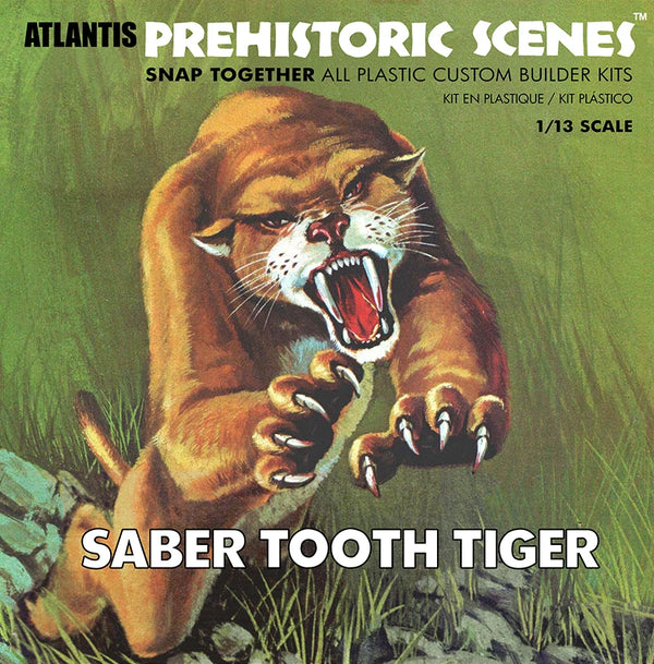 Prehistoric Scenes Saber Tooth Tiger 1/13 Plastic Model