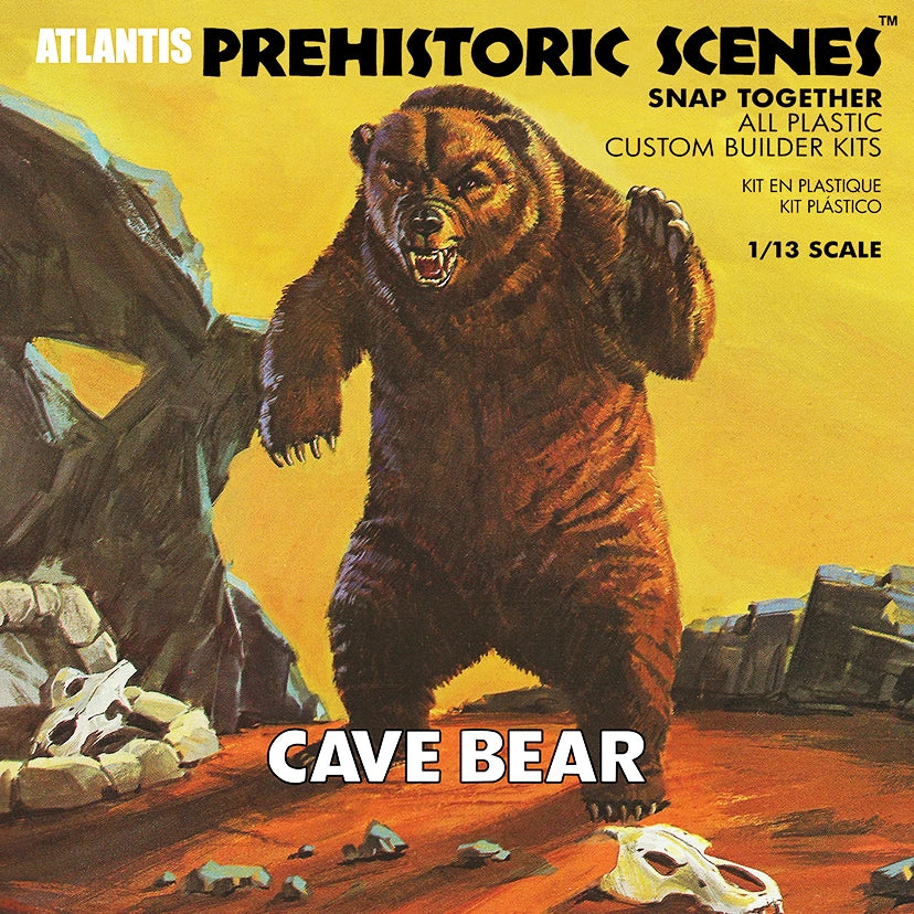 Atlantis Models Prehistoric Scenes Cave Bear, 1/13 Plastic Model — Model Kit