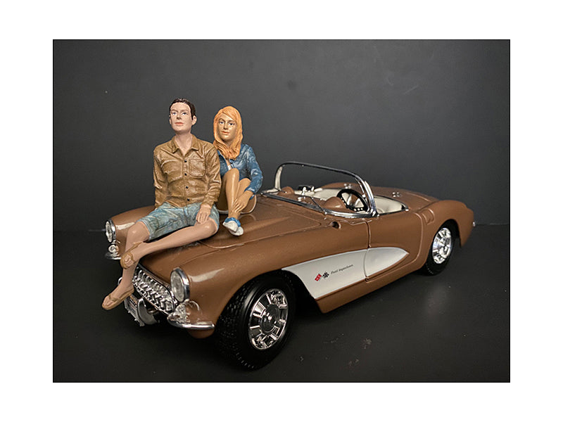 Seated Couple Release III, 2 piece Figurine Set for 1/18 Scale Models by American Diorama — Scale Model Accessories