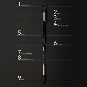 Multitool Pen 9-in-1 with Box Cutter