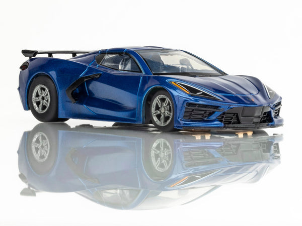 AFX Corvette C8 Riptide Blue Metallic HO Slot Car 22094 Mega G+