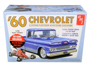AMT - Skill 2 Model Kit 1960 Chevrolet Custom Fleetside Pickup Truck with Go Kart 1/25 Scale Model — Plastic model kit