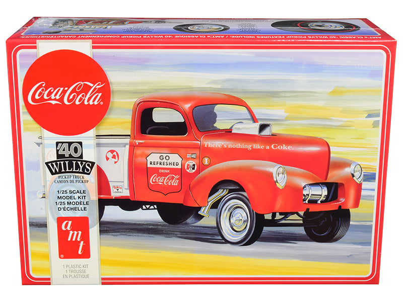 AMT - Skill 3 Model Kit 1940 Willys Gasser Pickup Truck "Coca-Cola" 1/25 Scale Model — Plastic model kit