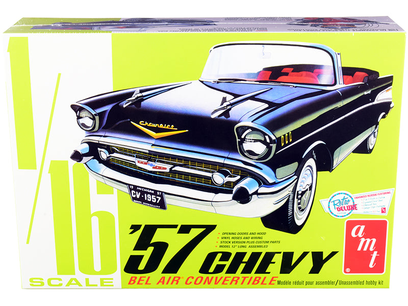 AMT - Skill 3 Model Kit 1957 Chevrolet Bel Air Convertible 2-in-1 Kit 1/16 Scale Model — Plastic model kit