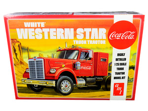 AMT - Skill 3 Model Kit White Western Star Semi Truck Tractor "Coca-Cola" 1/25 Scale Model — Plastic model kit