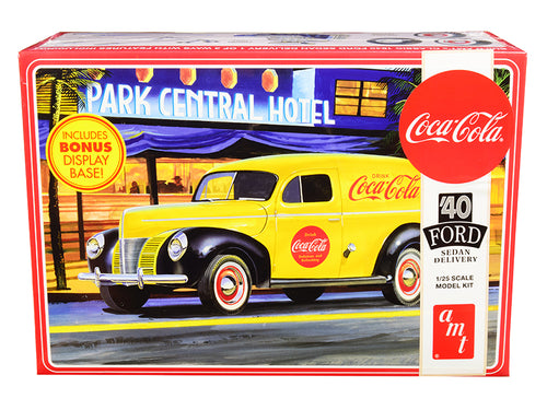 AMT - Skill 3 Model Kit 1940 Ford Sedan Delivery Van "Coca-Cola" with Display Base 1/25 Scale Model — Plastic model kit