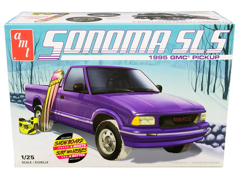 AMT - Skill 2 Model Kit 1995 GMC Sonoma SLS Pickup Truck with Snowboard and Boots 1/25 Scale Model — Plastic model kit