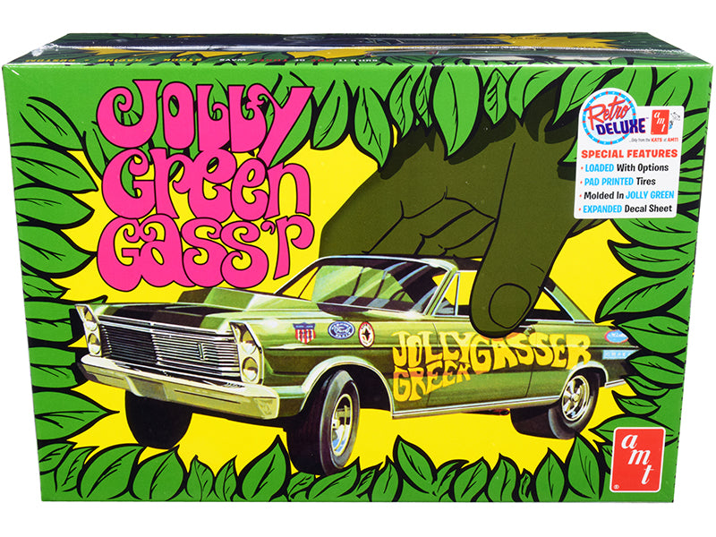 AMT - Skill 2 Model Kit 1965 Ford Galaxie "Jolly Green Gasser" 3-in-1 Kit 1/25 Scale Model — Plastic model kit