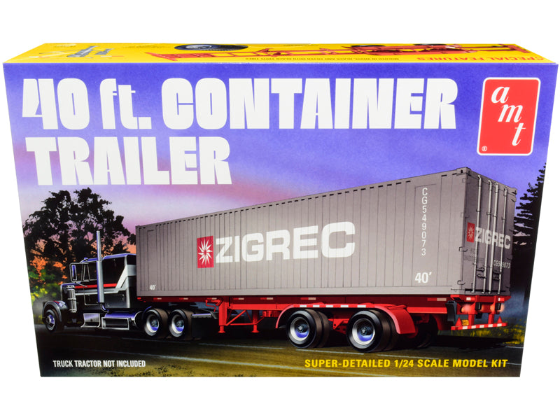 AMT - Skill 3 Model Kit 40' Container Trailer 1/24 Scale Model — Plastic model kit