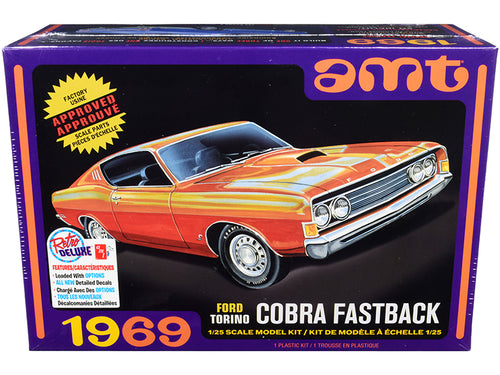 AMT - Skill 2 Model Kit 1969 Ford Torino Cobra Fastback 3-in-1 Kit 1/25 Scale Model — Plastic model kit