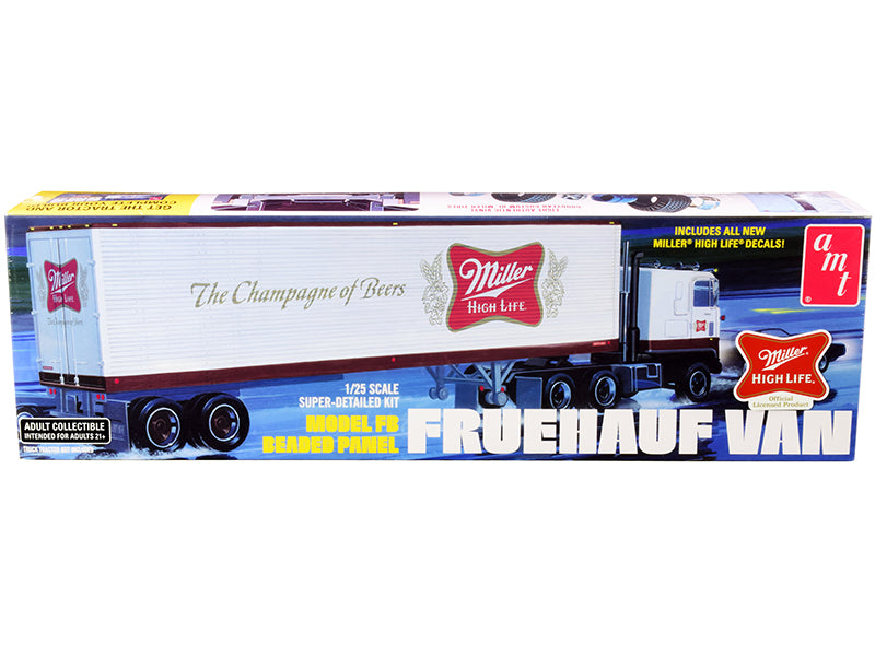 AMT - Skill 3 Model Kit Fruehauf FB Beaded Panel Van Trailer "Miller" 1/25 Scale Model — Plastic model kit