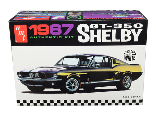 AMT - Skill 2 Model Kit 1967 Ford Mustang Shelby GT350 White 1/25 Scale Model — Plastic model kit