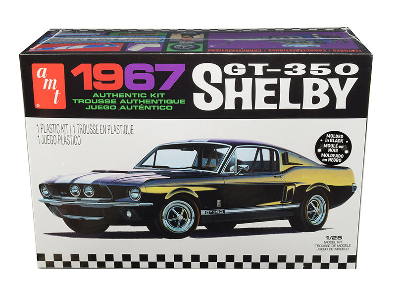 AMT - Skill 2 Model Kit 1967 Ford Mustang Shelby GT350 Black 1/25 Scale Model — Plastic model kit