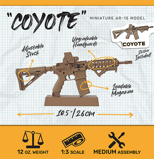 GoatGuns 1/3 Scale Die Cast AR15 Model, Coyote — Diecast Replica Guns
