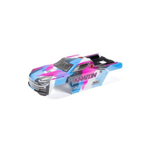 Arrma ARA-1518 1/8 Painted Body with Decals, Blue/Pink: KRATON 6S BLX V6