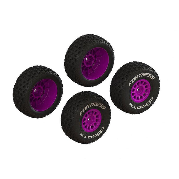 PowerHobby ARRMA - ARA-1570 dBoots 'FORTRESS' Glued Tire Set, Purple (2 Pairs) 1/16 Mojave Grom
