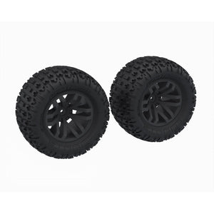 PowerHobby Arrma ARA-1608 dBoots 'FORTRESS MT' Tire Set Glued, Black (2) Granite