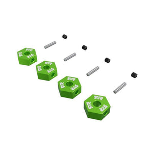 PowerHobby ARRMA ARA-3118 12mm Metal Wheel Hex Set (4), Green