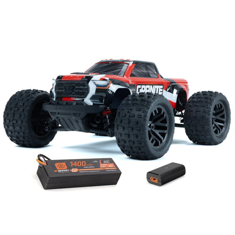 Arrma ARA2102T2 Granite Grom MEGA 4WD 380 Brushed 1/18 Monster Truck RTR Red