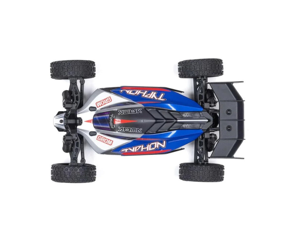 Arrma ARA2106T1 Typhon Grom MEGA 4WD 380 Brushed 1/18 Buggy RTR Blue/Silver